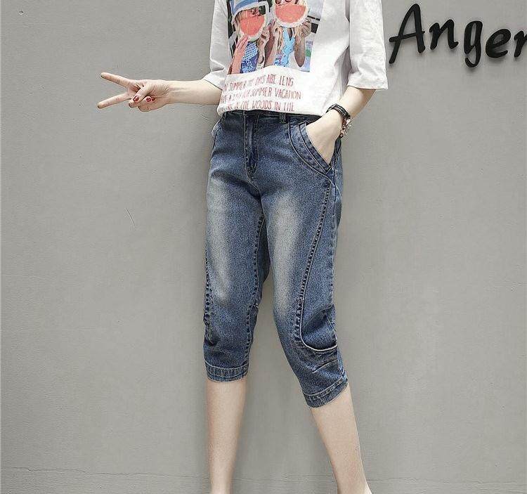 。美素芙六分裤女bf风潮嘻哈牛短裤 mysoulfor牛仔裤