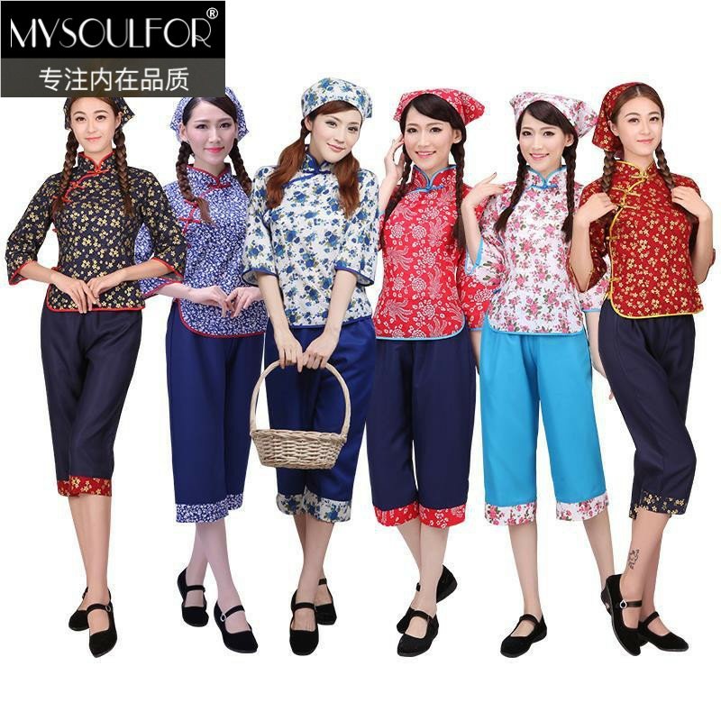 2020农民服丫鬟大秧歌田园印演出服 mysoulfor民族服装/舞台装