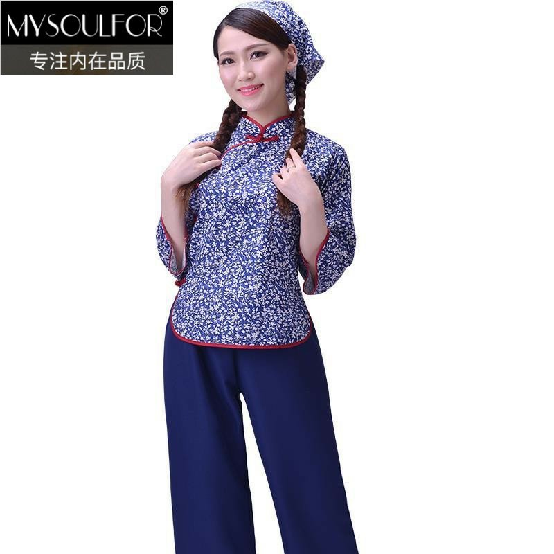 2020农民服丫鬟大秧歌田园印演出服 mysoulfor民族服装/舞台装