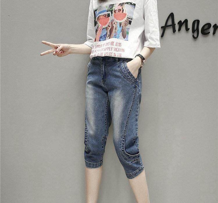 。美素芙六分裤女bf风潮嘻哈牛短裤 mysoulfor牛仔裤