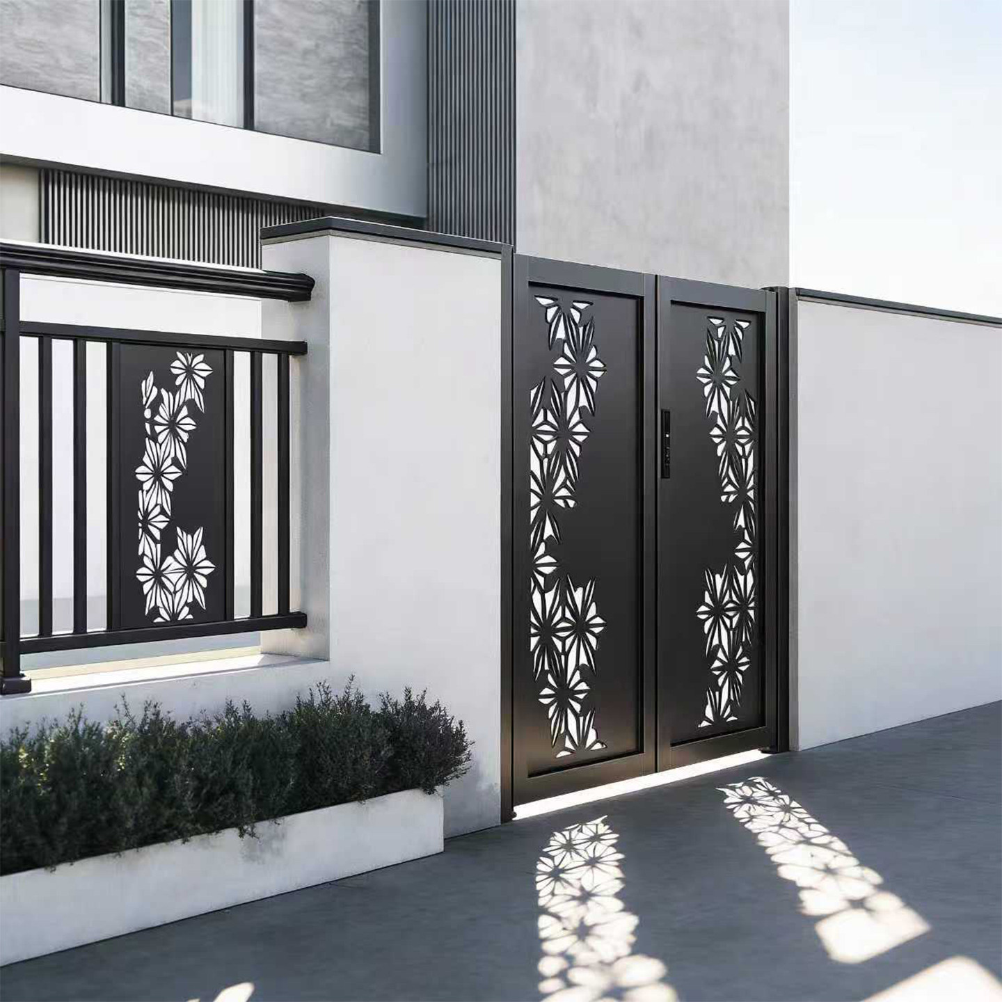 铝合金庭院大门户外农村自建房别墅院子大门楼铁艺电动平移双开门,淘宝优惠券,粉丝福利购,淘宝优惠卷