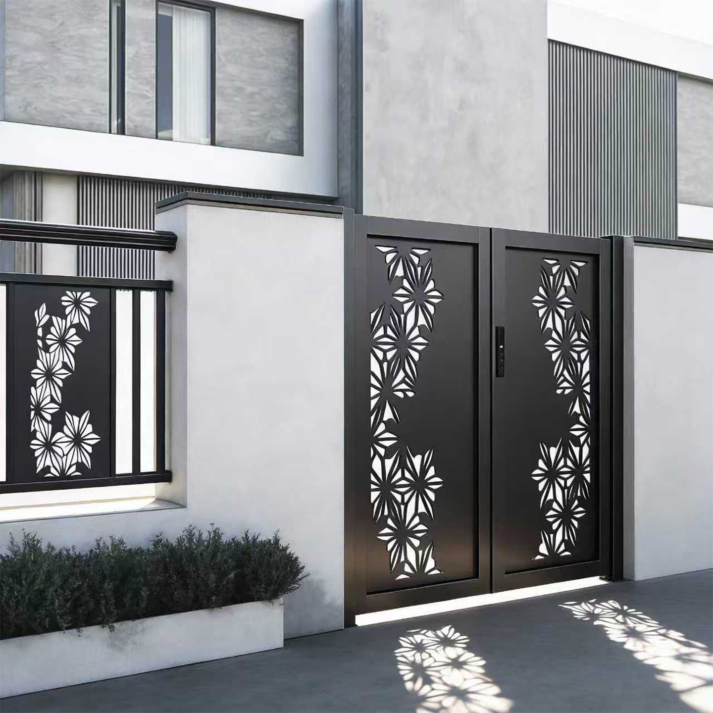 铝合金庭院大门户外农村自建房别墅院子大门楼铁艺电动平移双开门,淘宝优惠券,粉丝福利购,淘宝优惠卷