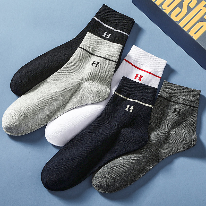 男士浪莎中筒夏天纯棉吸汗防臭袜子 浪莎启元短袜/打底袜/丝袜/美腿袜