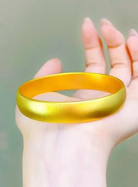 沙金手镯女磨砂心经手环金店同款