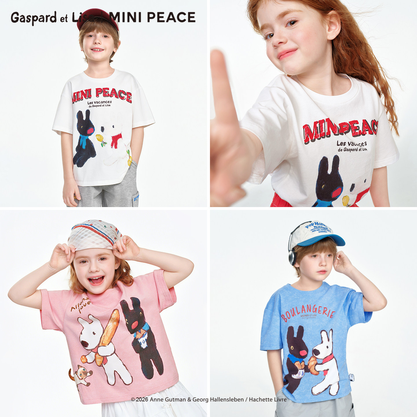 MINIPEACE×卡斯波和丽莎系列太平鸟童装男童女童短袖T恤亲子装夏