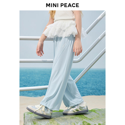 【专柜同款】MINIPEACE太平鸟童装女童裤子夏季新款儿童运动裤子 - 图0