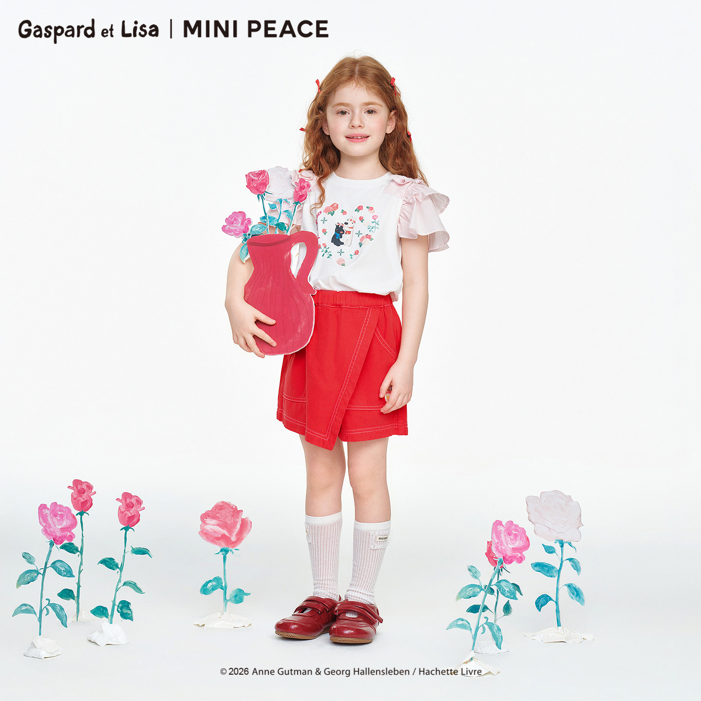 MINIPEACE×卡斯波和丽莎联名太平鸟童装女童花苞短袖T恤速干夏装