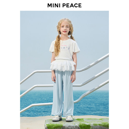 【专柜同款】MINIPEACE太平鸟童装女童裤子夏季新款儿童运动裤子 - 图2