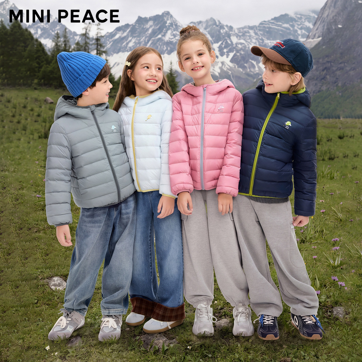 [抑菌防螨]MINIPEACE太平鸟童装儿童排骨轻薄羽绒服男女童三防冬