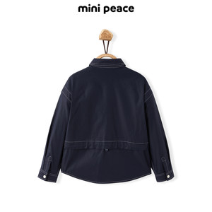 【专柜同款】minipeace太平鸟童装男童明线牛仔夹克衬衫儿童春装