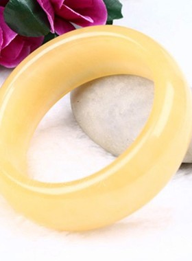 天然黄玉手镯 黄玉髓玉镯子 黄玉镯子手饰