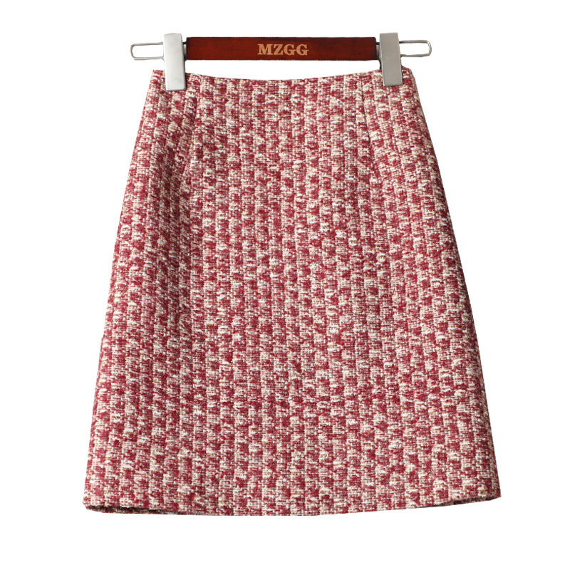 2021秋冬季新款a字裙高腰半身裙 mzgg木子格格半身裙