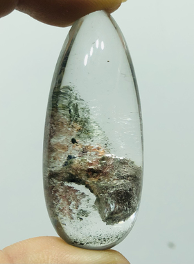 鼎好珠宝 天然水晶吊坠彩红绿幽灵挂件异象形水滴 像老鹰头干流沙