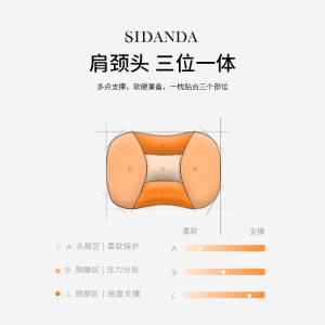 SIDANDA分区护颈羽绒枕头95鹅绒枕芯100支全棉可水洗颈椎枕笑脸枕