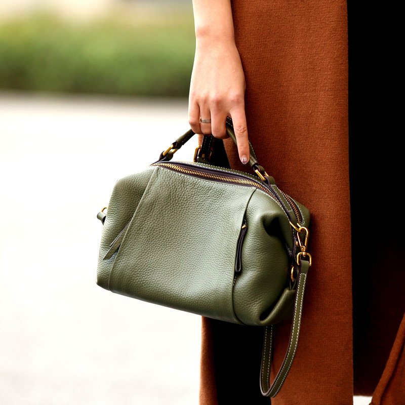 新款复古波士顿简约质感软女士包 qger青歌女士包袋