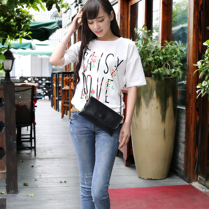 新款韩版热销潮流洋气牛皮轻便手包 qger青歌女士包袋