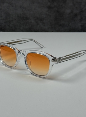 玛士高moscot日落色墨镜男女复古潮lemtosh渐橙黄色太阳镜 配近视