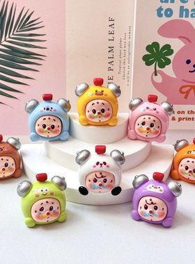 动物闹钟崽崽 创意盲袋萌粒diy饰品挂件钥匙扣文创礼品树脂小配件