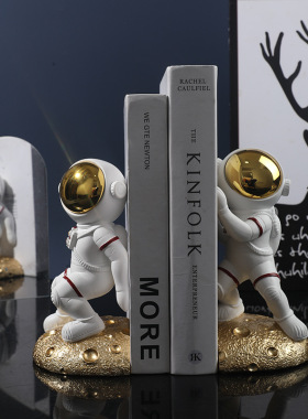 创意宇航员书立架儿童书桌收纳家居装饰摆件桌面太空人树脂工艺品