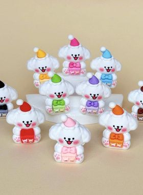 礼物线条小狗 盲袋萌粒diy饰品挂件钥匙扣公仔桌面小摆件树脂配件