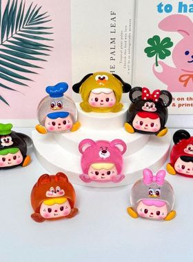 透色细闪迪迪饱饱 盲袋萌粒diy饰品挂件钥匙扣桌面小摆件树脂配件