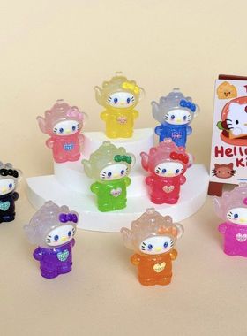 KT细闪渐变茶壶 盲袋萌粒diy饰品挂件钥匙扣公仔桌面摆件树脂配件