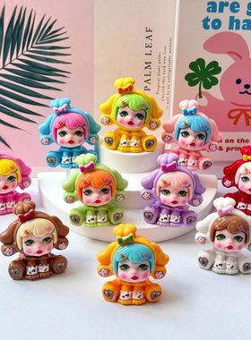 卡通实色坐姿SP 盲袋萌粒diy饰品挂件钥匙扣公仔桌面摆件树脂配件
