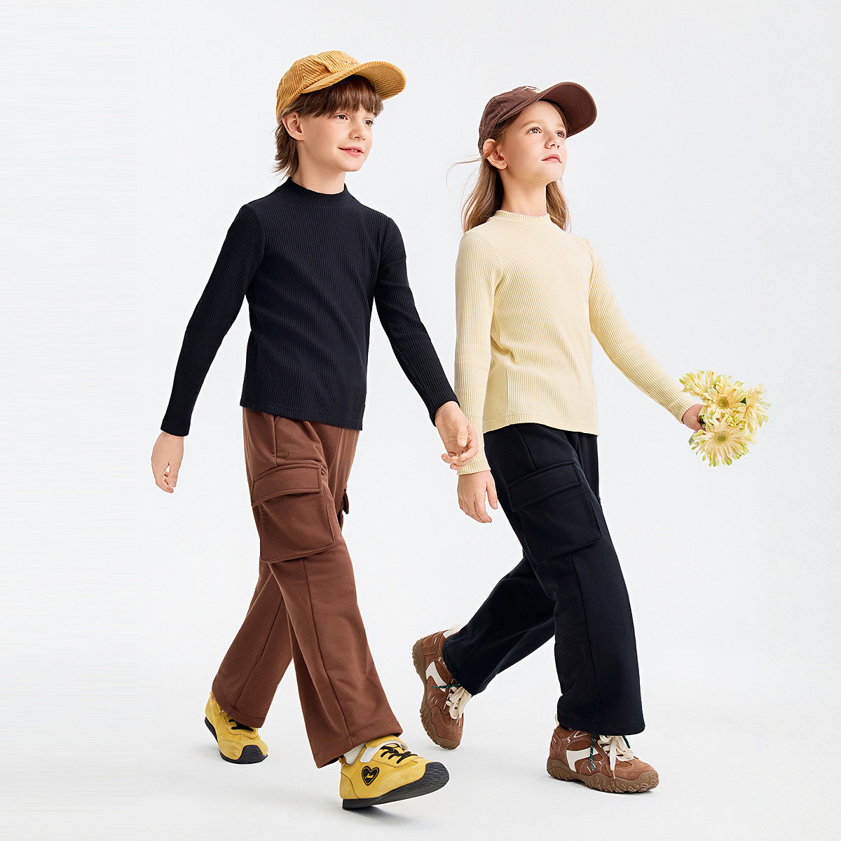 安奈儿男女童装中领打底衫长袖T恤2025秋冬新款弹力休闲上衣百搭,淘宝优惠券,粉丝福利购,淘宝优惠卷