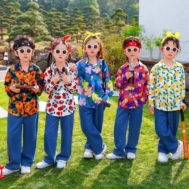 元旦儿童港风复古啦啦队表演出服小学生幼儿园8090年代运动会服装,淘宝优惠券,粉丝福利购,淘宝优惠卷