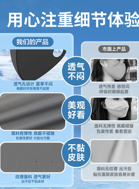 防晒口罩冰丝透气运动户外面罩