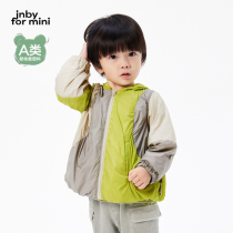 Jiangnan cloth baby boy] Spring jacket with hat jacket multicolored splicing male and female baby baby jnbybyjnby