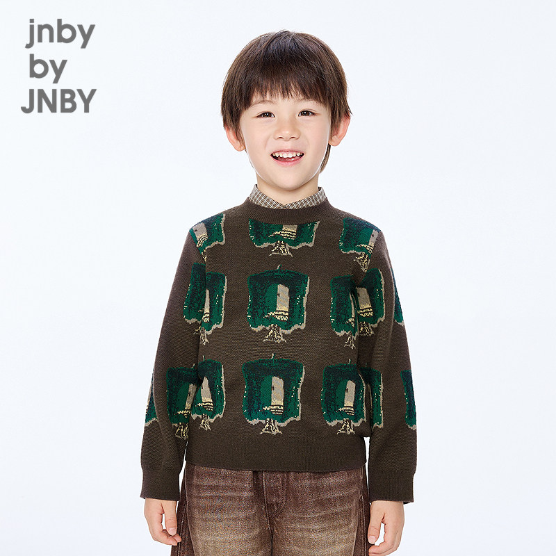 [秀场同款]江南布衣童装简约时尚长袖套头毛衣冬男女童jnbybyjnby 女童冬实拍商品图