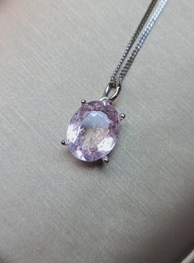 摩根石戒指  摩根石吊坠 颜色粉粉的 2克拉以上 925银镶 天然