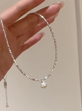 名媛风碎银子珍珠项链女轻奢小众