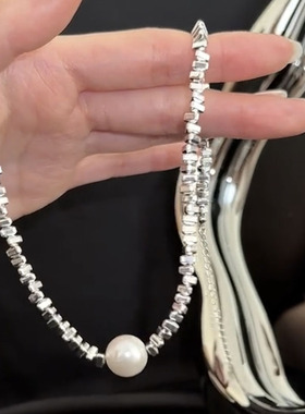 单颗珍珠吊坠项链女夏季2025年