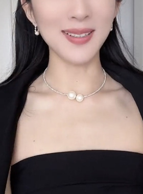 碎银子珍珠项圈轻奢小众女项链潮