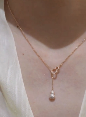 福禄双全微镶满钻葫芦项链轻奢