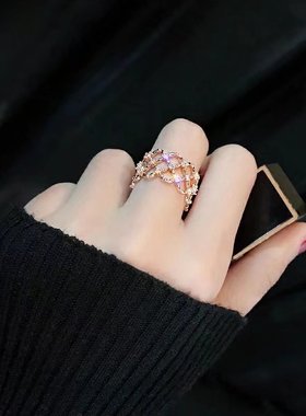 戒指女日韩潮人网红戒旋转极简