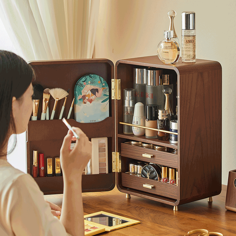 创意情人节礼物实用送老婆闺蜜妈妈实木化妆品收纳盒生日浪漫礼品