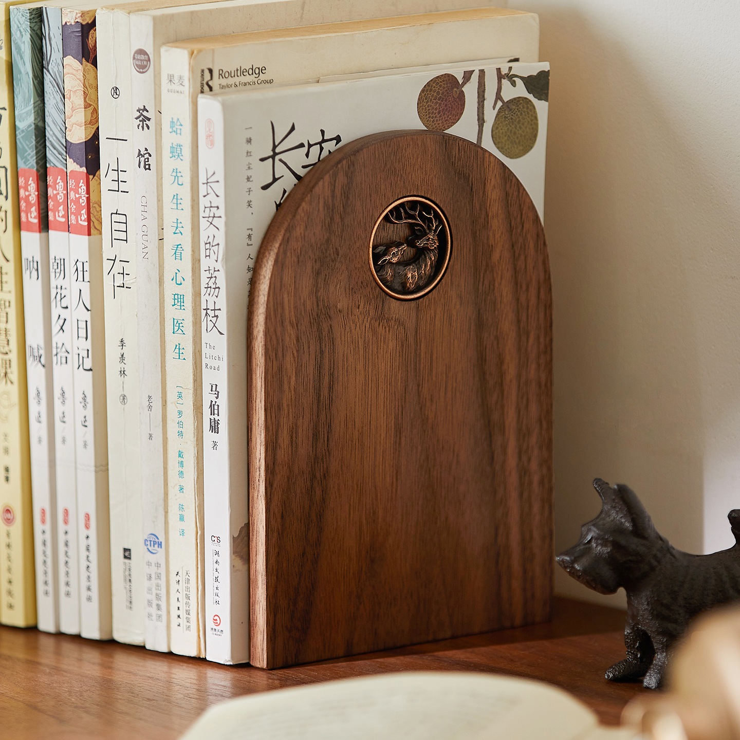 书桌侧边书立黑胡桃木可伸缩儿童学生高中生学校实木书立架桌面收纳书挡板固定书本课桌收纳神器分隔板 - 图1