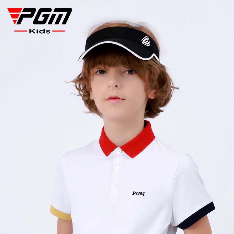 PGM儿童高尔夫帽子透气球帽男童女童吸汗防晒遮阳帽可调节无顶帽