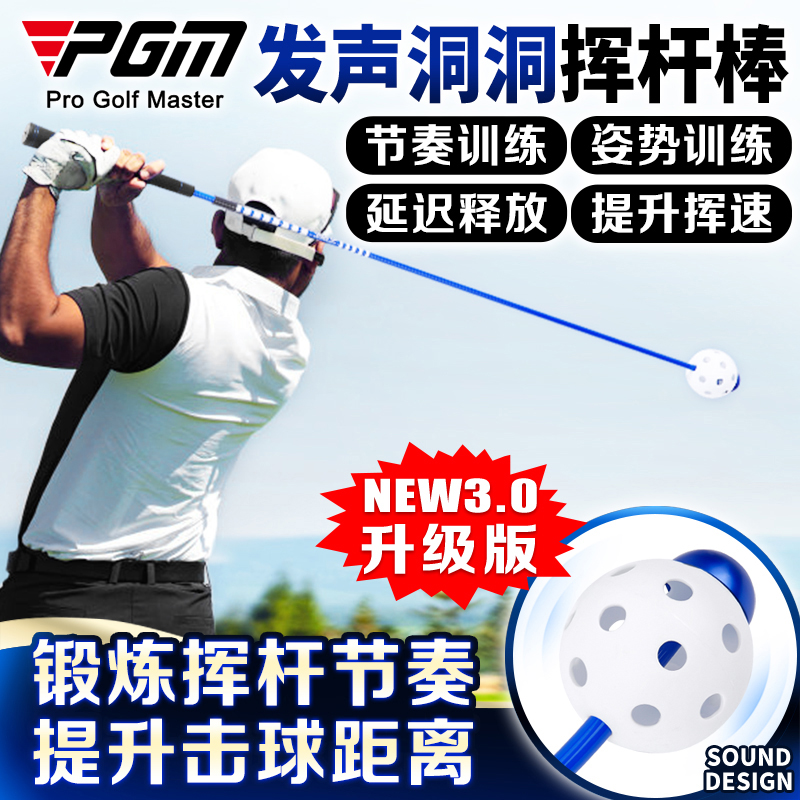 PGM 高尔夫练习器 洞洞挥杆练习棒 室内golf发声节奏训练球杆用品 - 图0