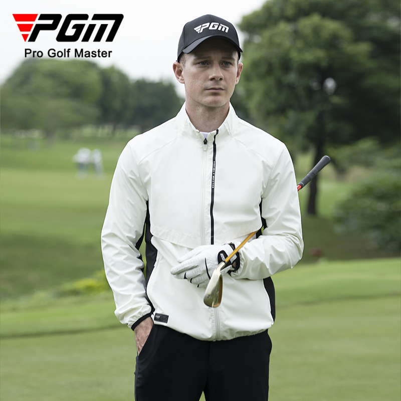 PGM 高尔夫外套男士拼色立领衣服 男装防风防雨golf运动上衣 - 图0