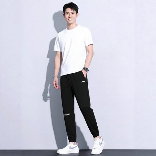 李宁速干运动裤男新款跑步百搭收口修身凉爽束脚长裤卫裤AYKU857 - 图2