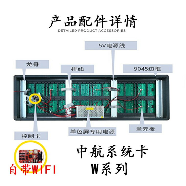 中航控制卡LED显示屏控制卡转接卡ZH-W系列无线wifi手机控制单双 - 图1