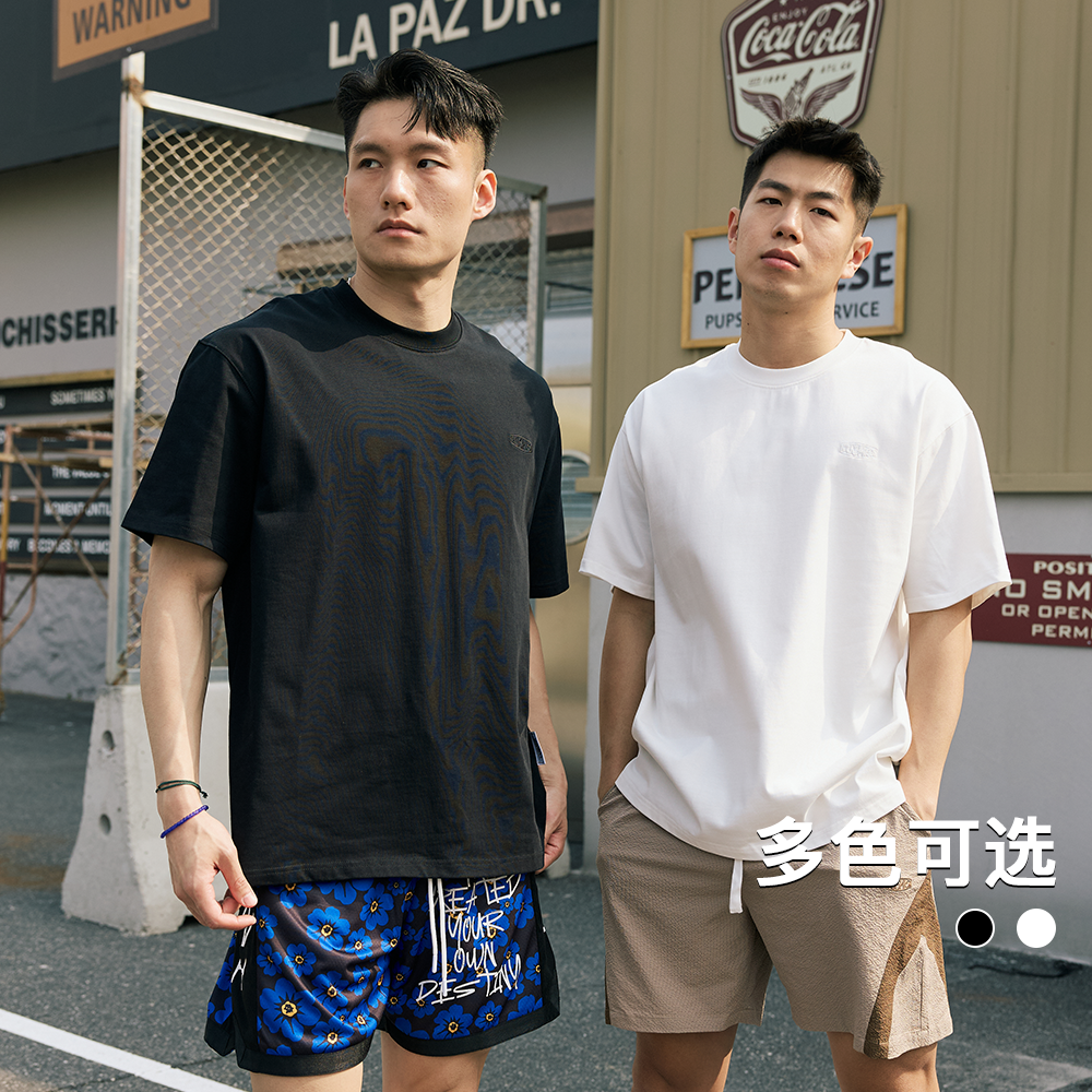 LUSHISI捍卫梦想主题COOLMAX速干运动休闲短袖纯色圆领t恤宽松男 - 图2