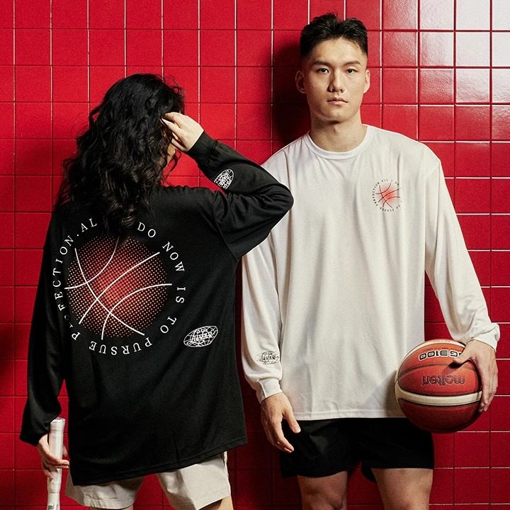 LUSHISI秋季[日落篮球]网眼速干运动长袖t恤男训练投篮服美式街头,淘宝优惠券,粉丝福利购,淘宝优惠卷
