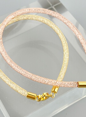 原创设计编织钢丝网手链女超闪水晶颗粒装饰高级感百搭金属扣手绳