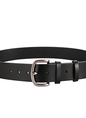 Women Leather Belt Black Casual Waist Belt for Jeans Pants