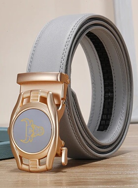 Width 3.0 Cm Gray Belt Women Fashion Casual Automatic Buckle